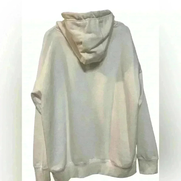 💟 White Oversized “Never Cross Me Hoodie”, EUC, Size Large - Picture 4 of 4